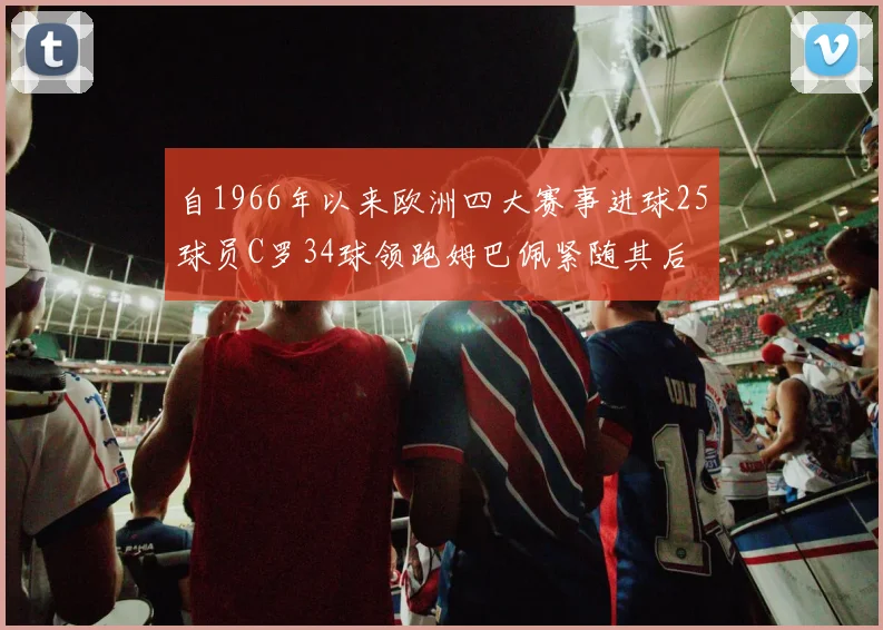 自1966年以来欧洲四大赛事进球25球员C罗34球领跑姆巴佩紧随其后